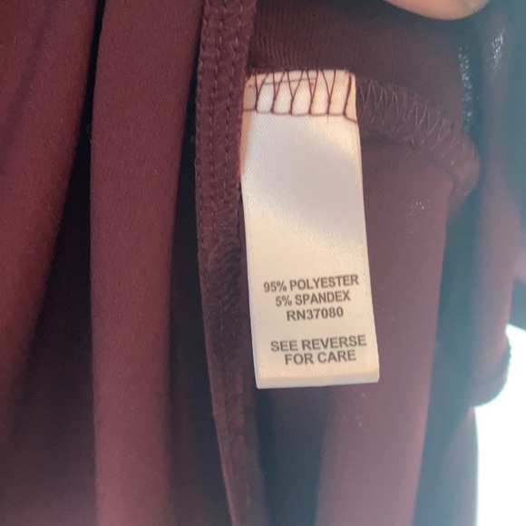 Cato maroon long sleeved asymmetrical dress. - Picture 3 of 3